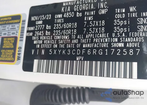 2024 Kia Sportage Ex из США, поврежденный, VIN 5XYK3CDF6RG172587